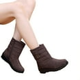 thumbnail image 1 of Wavsuf Winter Boots for Women Wide Chunky Slip Resistant Short Ankle-High Waterproof Brown Shoes Size 37, 1 of 4
