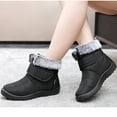 thumbnail image 1 of Wavsuf Winter Boots for Women Wide Waterproof Mid Calf Chunky Thermal with Fuzz Black Shoes Size 39, 1 of 5