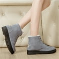 thumbnail image 1 of Wavsuf Winter Boots for Women on Fashion Short Ankle-High Cotton Flat Gray Shoes Size 38, 1 of 7