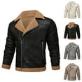 thumbnail image 1 of Wavsuf Winter Leather Jacket Mens Jackets Heavyweight for Men Coat Gray Size XL, 1 of 10