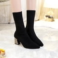 thumbnail image 1 of Wavsuf Womens Shoes Short Ankle-High Oversized Winter Navy Boots Size 35, 1 of 3