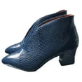 thumbnail image 1 of Wavsuf Womens Shoes with High Heel Winter Short Ankle-High Blue Boots Size 39, 1 of 6