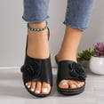 thumbnail image 1 of Wavsuf Womens Slippers with Heel Wide Beach Casual Summer Black Slippers Size 7, 1 of 1