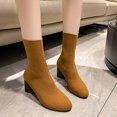 thumbnail image 1 of Wavsuf Work Boots for Women Soft Toe Winter Oversized Mid Calf Brown Shoes Size 42, 1 of 8