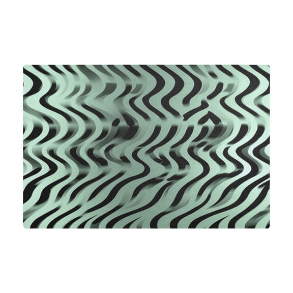 Wavy Black and Green Pattern Coffee Machine Mat Kitchen Dish Drying Matst Absorbent Water 11.8''x17.7''