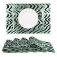 thumbnail image 1 of Wavy Black and Green Pattern Placemats Set of 6 Coffee Mats, Non Slip Backing 18x12 Inch for Home and Restaurants, 1 of 9