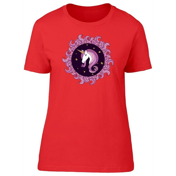 Wavy Circle Frame Unicorn T-Shirt Women -Image by Shutterstock, Female Medium