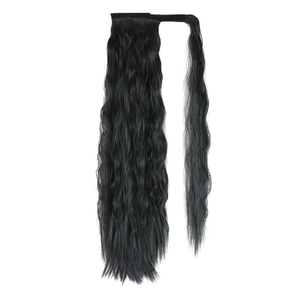 Wavy Curly Clip In Ponytail Hair Extensions Synthetic Natural Wig 24 Inch for Effortless Style
