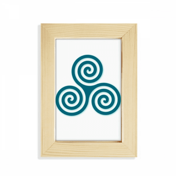 Wavy Curly Triangular Symmetry Desktop Display Photo Frame Picture Art Painting 5x7 inch