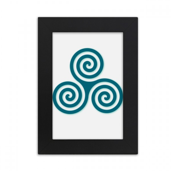 Wavy Curly Triangular Symmetry Desktop Photo Frame Picture Display Art Painting Exhibit
