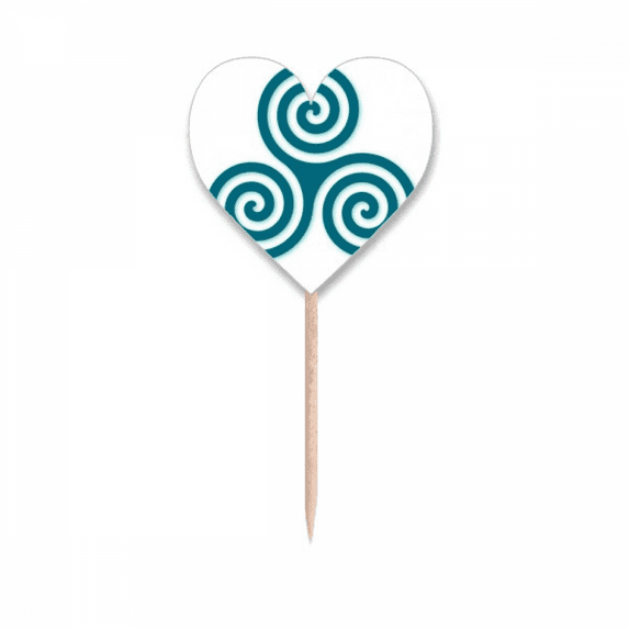 Wavy Curly Triangular Symmetry Toothpick Flags Heart Lable Cupcake Picks