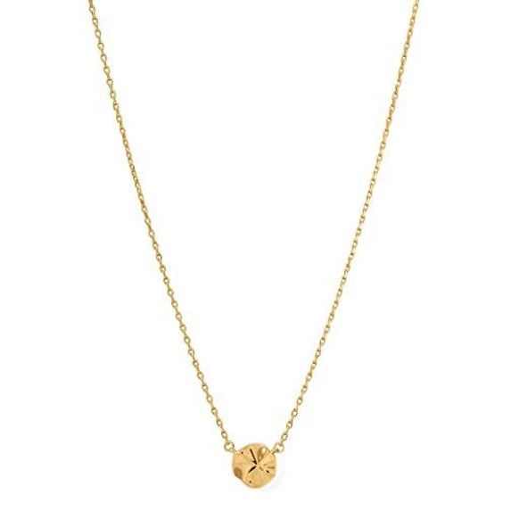 Wavy Disc Necklace 14k Gold-plated Sterling Silver