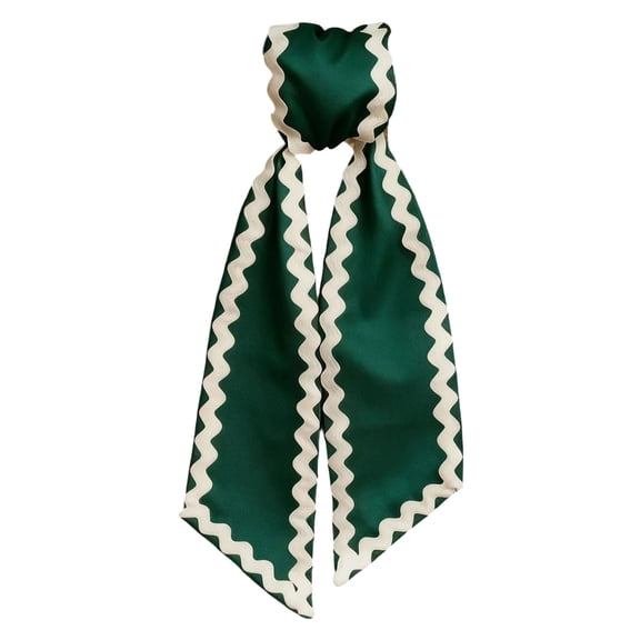 Wavy Edge Peach Skin Ribbon - 137cm Dark Green Decorative Sash for DIY Crafts & Holiday Styling