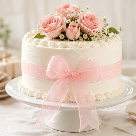 Wavy Edges Fish Tail Tulle Ribbon for Flower Bouquet Wrapping DIY Crafts Cake Border Decoration Sheer Organza Nylon Spandex 9 x 4 cm