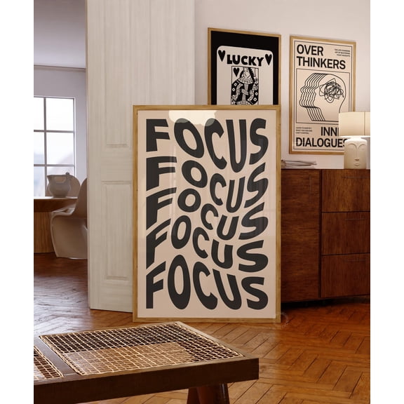Wavy Focus Typography Print, Trendy Home Decor, Poster Only
