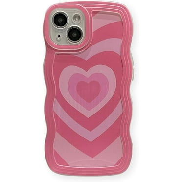 Wavy Frame Love Heart Ripple Soft  for iPhone Case (Pink,iPhone 15 Pro Max)