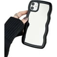 thumbnail image 1 of Wavy Frame Solid Color Edge Plating Mirror Soft Phone Case Compatible with iPhone Case (Black,iPhone 12 Pro Max), 1 of 7