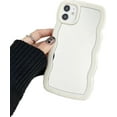 thumbnail image 1 of Wavy Frame Solid Color Edge Plating Mirror Soft Phone Case Compatible with iPhone Case (White,iPhone 12 Pro), 1 of 6