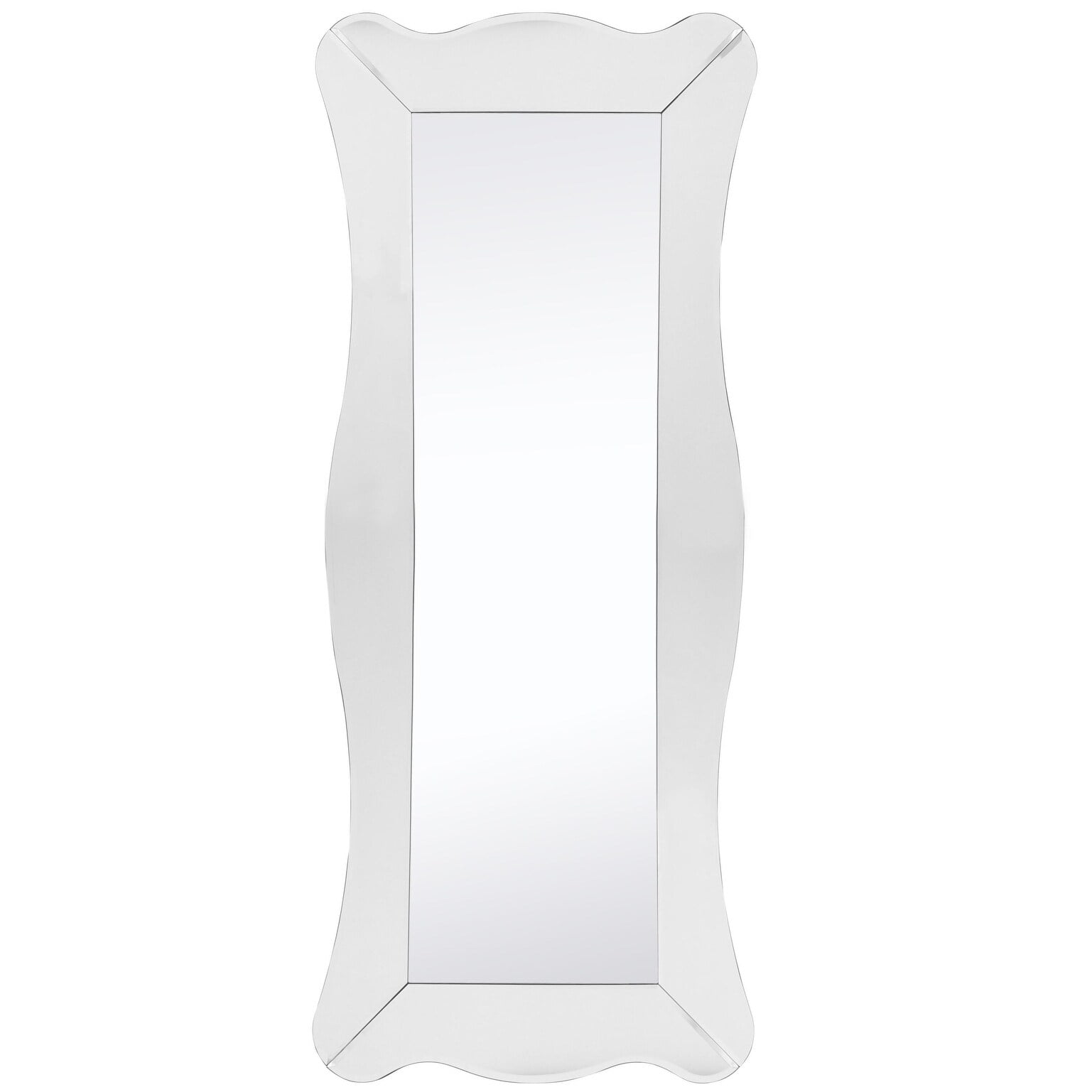 Elegance Wave Silver Full-Length 65" Rectangular Mirror