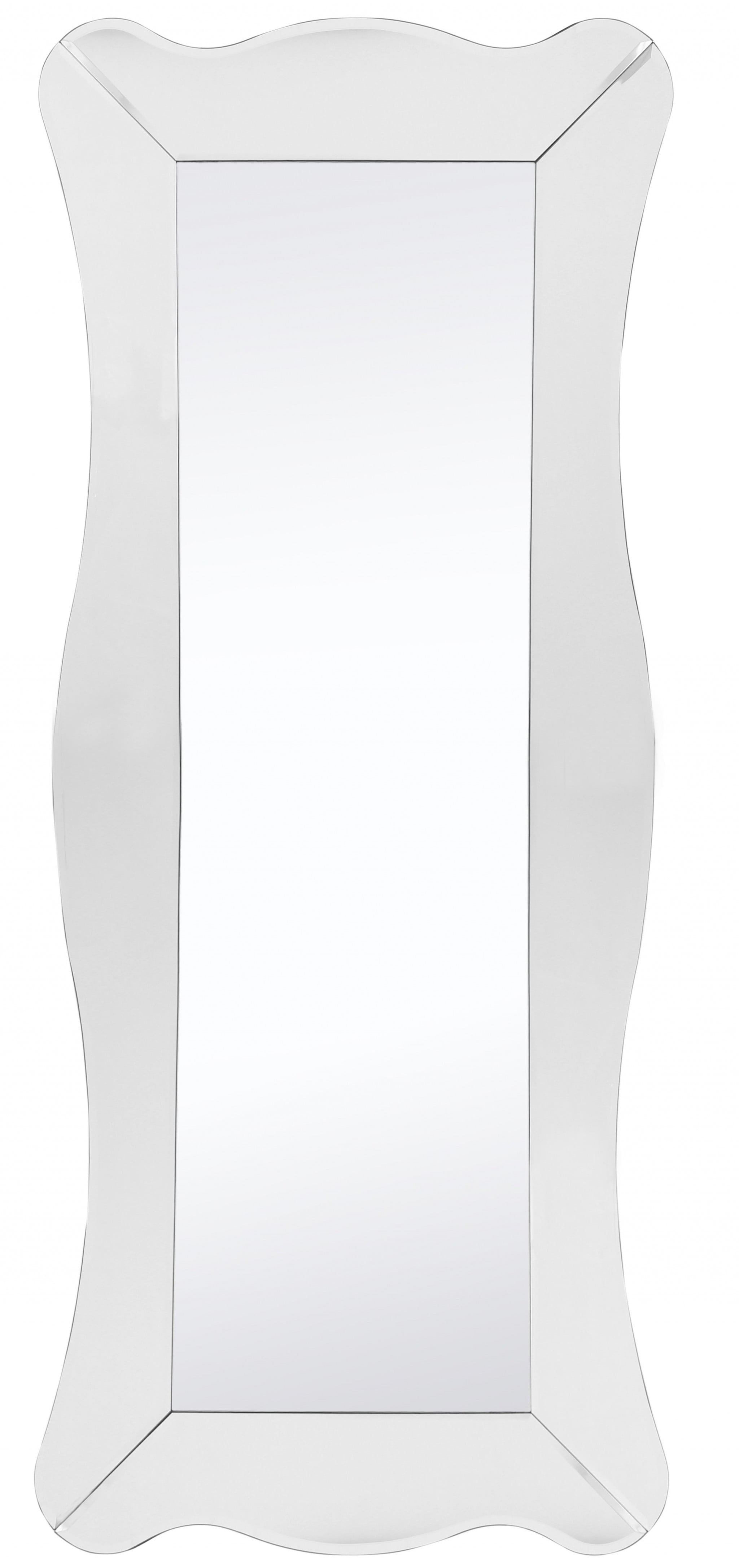 Elegance Wave Silver Full-Length 65" Rectangular Mirror