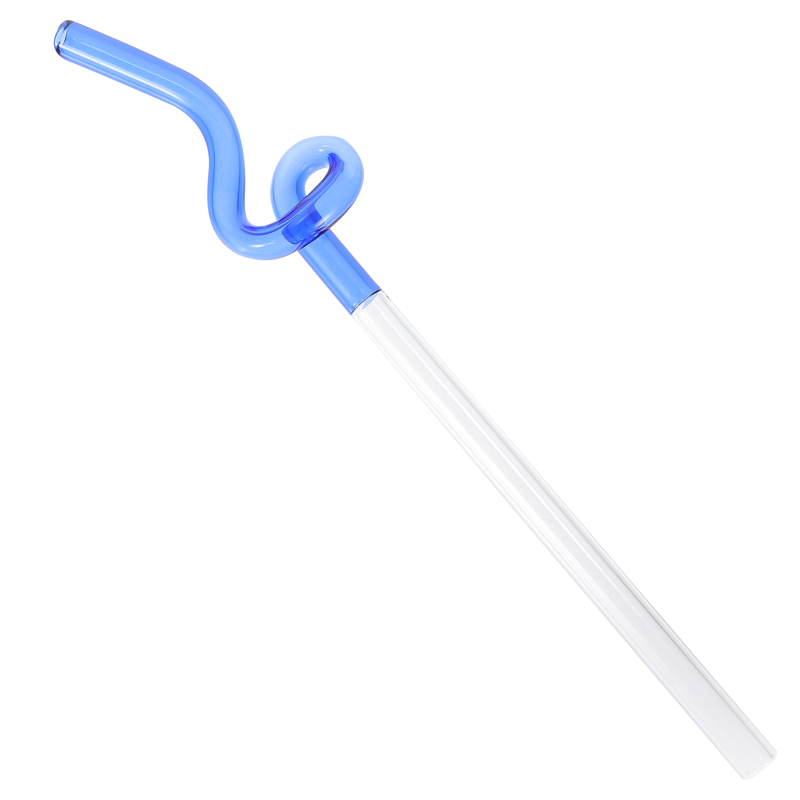 Wavy Glass Straw Reusable Curved Glass Straw Colorful Twists Glass