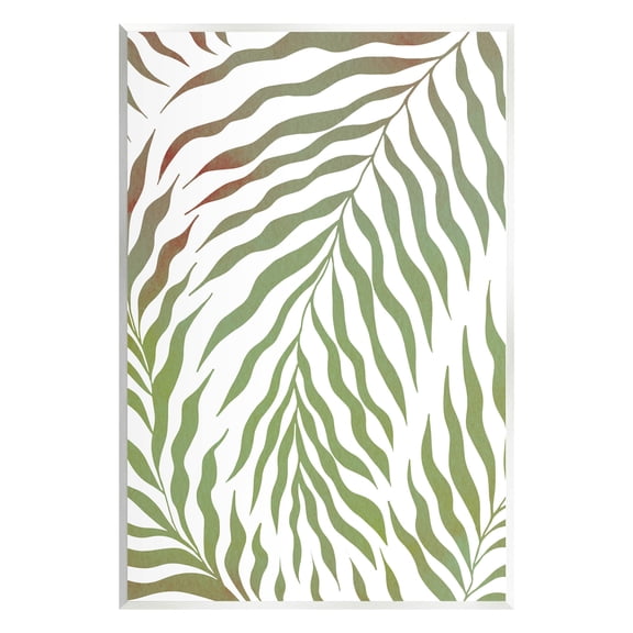 Wavy Green Botanical Leaves Botanical & Floral Graphic Art Unframed Art Print Wall Art