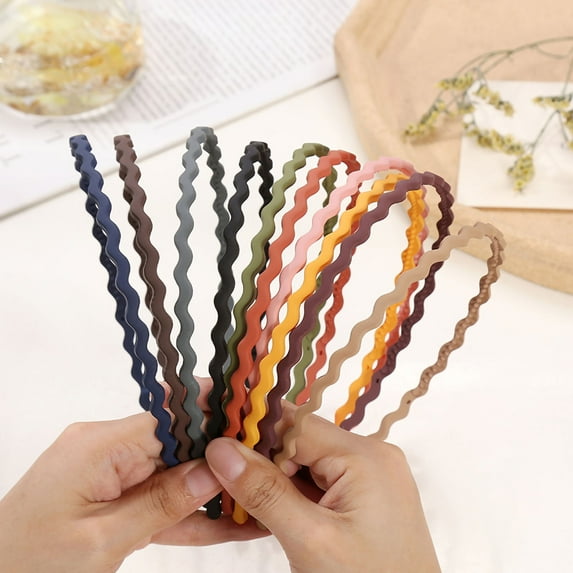 Wavy Headband for Women Wavy Hairband Candy Color 180° Stretch Fashion Headbands Frosted Minimalist for Sports Fashion