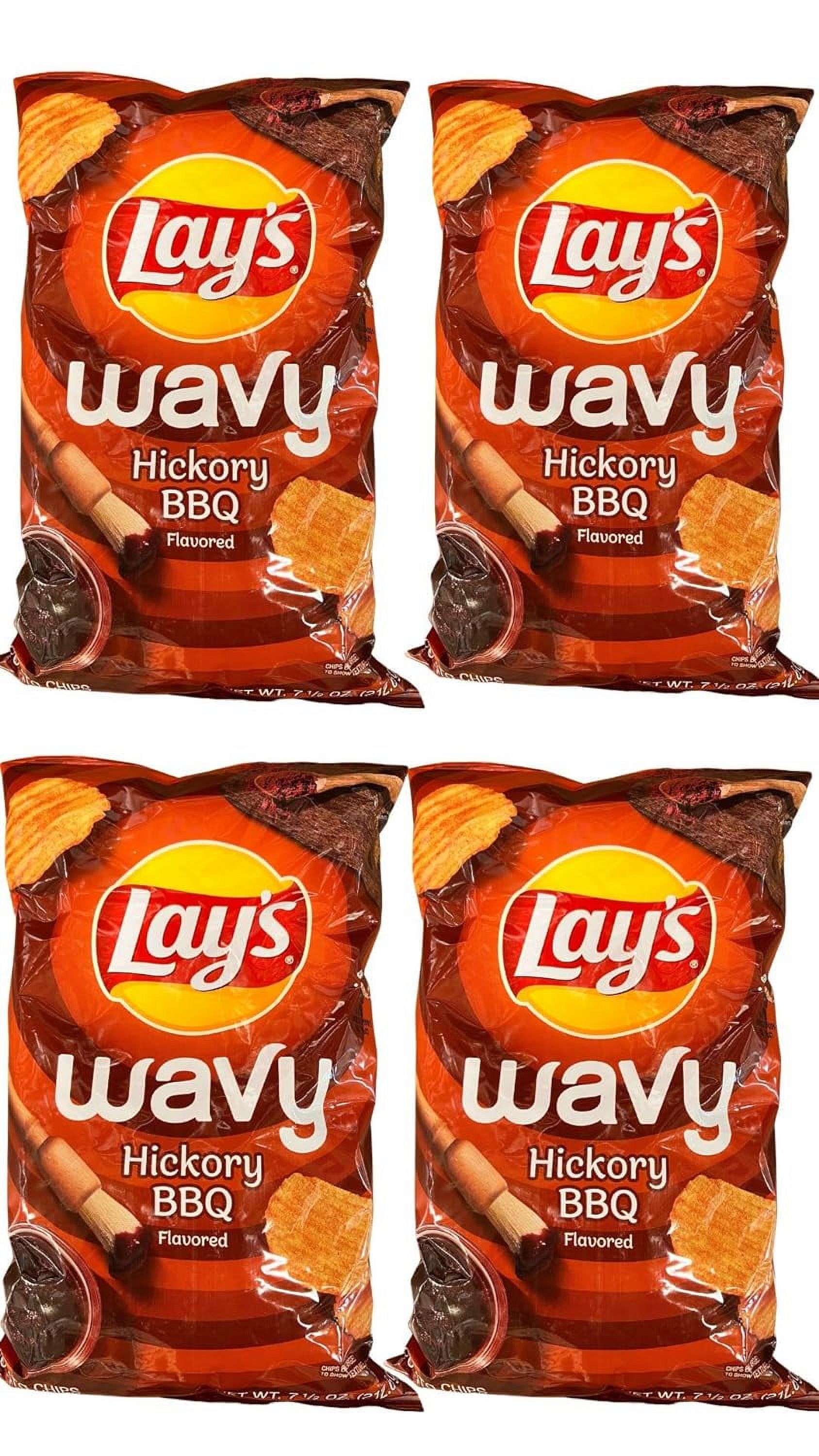 Wavy Hickory BBQ Potato Chips 7.5 oz Pack of 4