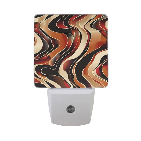 Wavy Line Night Light 2 Pack LED Nightlight Plug into Wall Dusk to Dawn Sensor Soft White