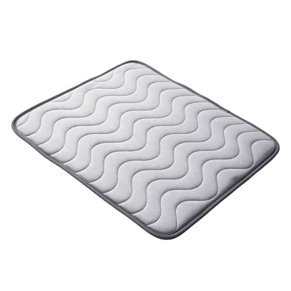 Wavy Line Quilted Ice Silk Pet Cooling Mat Pressure Activated Self-Cool Pad Non- Backing Breathable Summer Chill Bed Mat for Cats Dogs Floors Sofas Kennels Use(Grey-70X55cm)