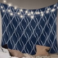 thumbnail image 1 of Wavy Lines Large Tapestry for Bedroom Wall Hanging Tapestry, Abstract Minimalist Pattern Navy Blue Ceiling Backdrop Tapestries Poster Blanket Wall Decor for Teens Room Living Room Dorm 86" x 104", 1 of 8