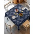 thumbnail image 1 of Wavy Lines Tablecloth Square Table Cloth 54x54, Waterproof Outdoor Table Cloth Covers Decorative Table Protector, Abstract Minimalist Pattern Navy Blue Washable Table Cover for Kitchen Dinning Party, 1 of 8