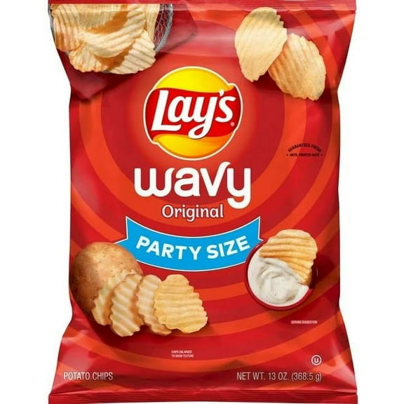 Wavy Original Party Size s Potato Chips 13 oz. (Pack of 4)