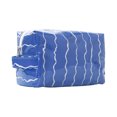 thumbnail image 1 of Wavy Pattern Pouch, Large Waterproof PVC Glossy Makeup Organizer, Portable Toiletry Cosmetic Bag For Travel Brush Storage(Royal Blue), 1 of 5