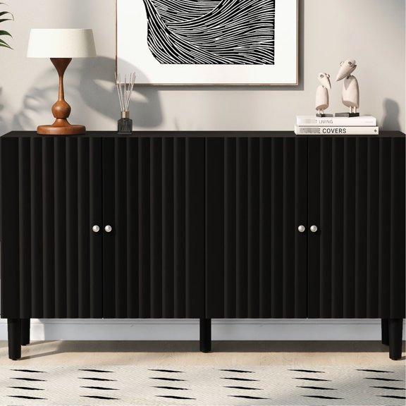 Wavy-Patterned Console Table with Easy Assembly | For Primary Living Areas, Good Load Capacity