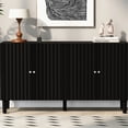 thumbnail image 1 of Wavy Patterned Four-Door Sideboard | For Primary Living Areas at Home | Balanced Look with Metal and Wood, 1 of 6