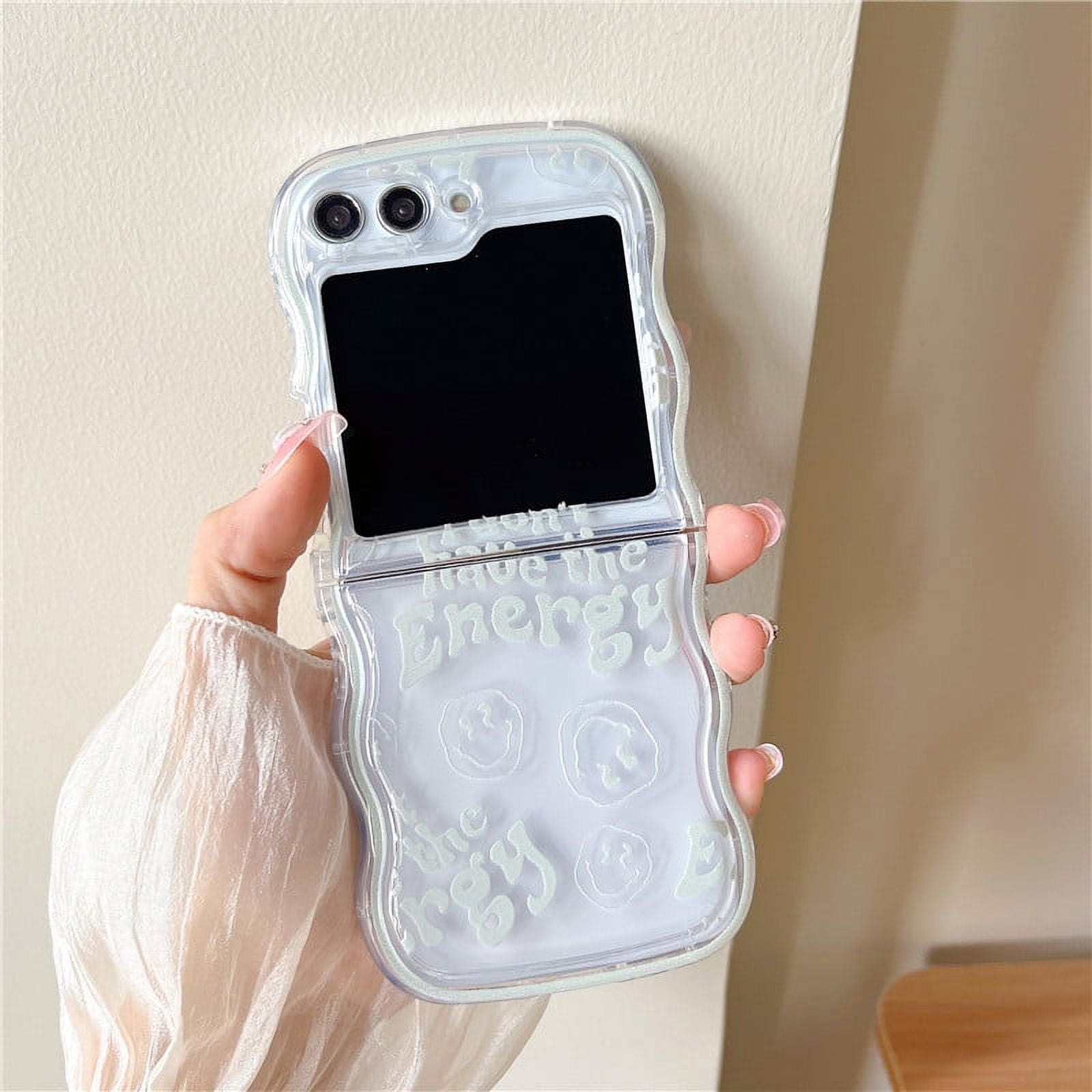 Wavy Phone Cases For Samsung Galaxy Z Flip 4 5 3 Cute Kuromi Hello