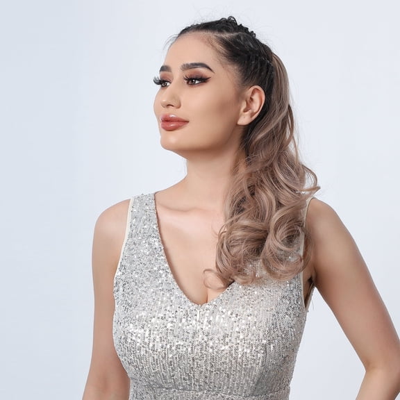 Wavy Ponytail Extension Blonde Claw Clip Ponytail Extension Synthetic Hair Extensions