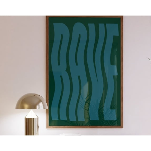 Wavy Rave Wall Art Print, Unframed Paper Poster 8x10in