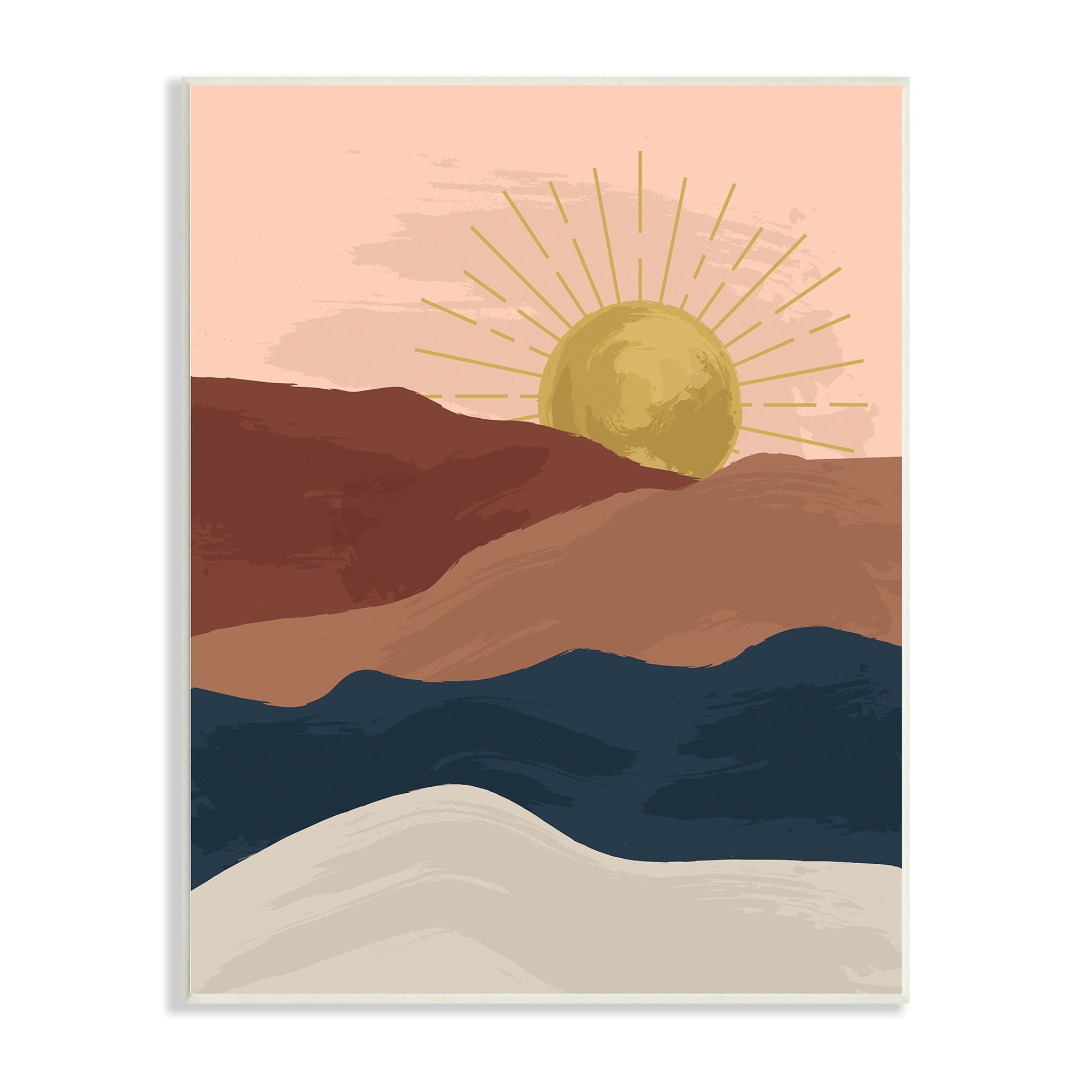 Wavy Sand Dune Cliffs Deserted Mountains Children's Illustration Landscape Graphic Art Unframed Art Print Wall Art