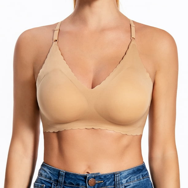 Wavy Seamless Bra for Women Wire Free Brassieres Comfortable Wireless Bralette Fixed Pad No