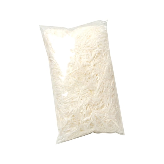 Wavy Shredded Paper Filler, Gift Box Shredded Paper Stuffing, Easter Grass Paper, White Decorative Packaging Fill, 100% Recycled, 8 oz Bag