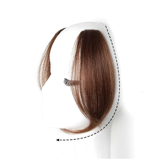 Wavy Side Bangs Hair Wigs 2-Piece Set - Clip-In Synthetic Hair Extensions for Women