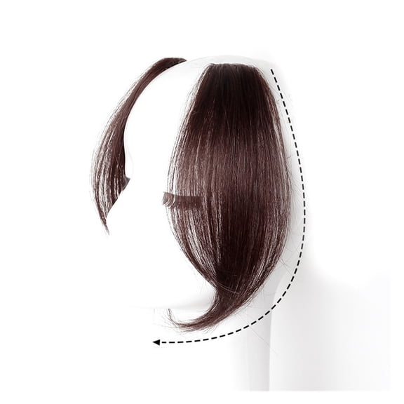 Wavy Side Bangs Wig 2-Piece Set - Clip-In Synthetic Hair Extensions for Women