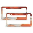 thumbnail image 1 of Wavy And Solid Red And Orange Print License Plate Frames 2 Pcs Set Orange Spring Paint Colorful Red Personalized License Plate Frame for Women Men Aluminum Metal License Plate Cover, 1 of 6