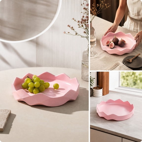 Wavy Stackable Catchall Plates Decorative Vanity Tray For Jewelry Rings Keys Cosmetic Organizer Desk