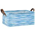 thumbnail image 1 of Wavy Stripe Pattern Open Home Storage Bins Foldable Metal Frame Shelf Baskets 16.9x11.4x7.7in Water-Resistant, 1 of 8