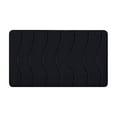 thumbnail image 1 of Wavy Striped Bathroom Rug, 15.75 x 23.62 In Velvet Fleece Foam Non Slip Machine Washable Bath Mat, Black, 1 of 7