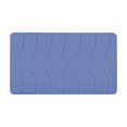 thumbnail image 1 of Wavy Striped Bathroom Rug, 15.75 x 23.62 In Velvet Fleece Foam Non Slip Machine Washable Bath Mat, Blue, 1 of 7