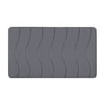 thumbnail image 1 of Wavy Striped Bathroom Rug, 15.75 x 23.62 In Velvet Fleece Foam Non Slip Machine Washable Bath Mat, Dark Gray, 1 of 7